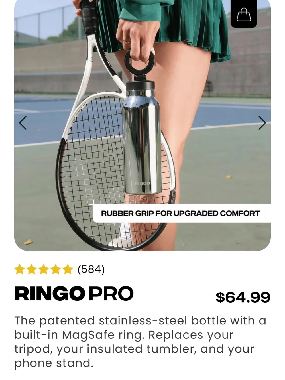 Ringo PRO Stainless Steel MagSafe Bottle - Silver
